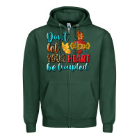 Sports Green Don't Let Your Heart Be Troupled Zipper Hoodie - BundleAndBundleShop