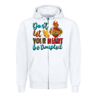 White Don't Let Your Heart Be Troupled Zipper Hoodie - BundleAndBundleShop