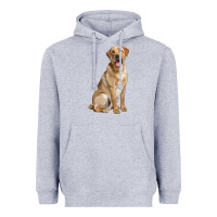Heather Grey Labrador Retriever llustrations Heavyweight Hoodie - LillyAllenDesigns