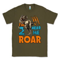Army Green i'm two hear me roar dinosaur birthday Classic Tee - LillyAllenDesigns