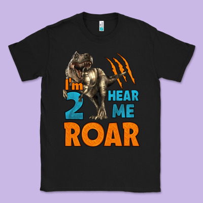 I'm Two Hear Me Roar Dinosaur Birthday Classic Tee Designed By Lillyallendesigns