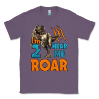 Lavender i'm two hear me roar dinosaur birthday Classic Tee - LillyAllenDesigns