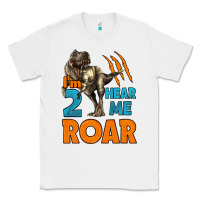 White i'm two hear me roar dinosaur birthday Classic Tee - LillyAllenDesigns
