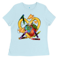 Baby Blue heart pencil Ladies Tee - NancyCooperArtShop