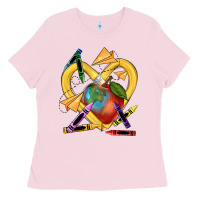 Bubblegum Pink heart pencil Ladies Tee - NancyCooperArtShop