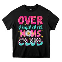 Black over stimulated moms club Heavy Core Tee - NancyCooperArtShop