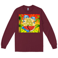 Burgundy the beach is calling Long Sleeve Tee - TumblerDesignByShophia