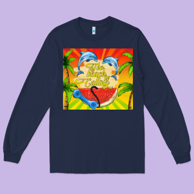 The Beach Is Calling Long Sleeve Tee Designed By Tumblerdesignbyshophia