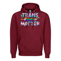 Burgundy Western LGBTQ+ Trans Lives Matter Zipper Hoodie - BundleAndBundleShop
