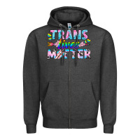 Charcoal Heather Western LGBTQ+ Trans Lives Matter Zipper Hoodie - BundleAndBundleShop