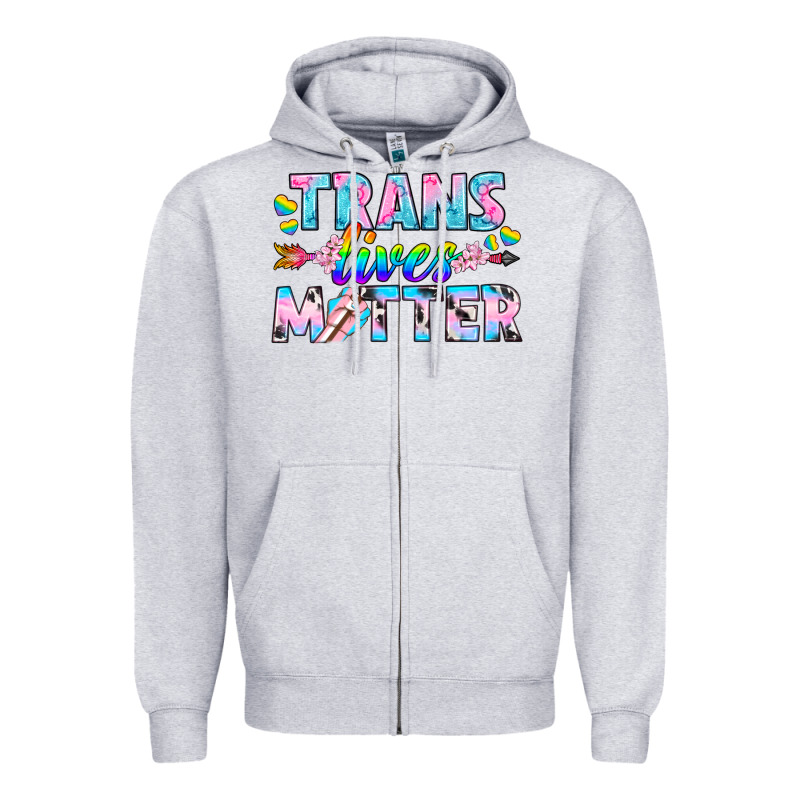 Western Lgbtq+ Trans Lives Matter Zipper Hoodie by BundleAndBundleShop | Teevron