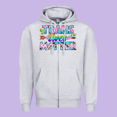 Western Lgbtq+ Trans Lives Matter Zipper Hoodie Designed By Bundleandbundleshop