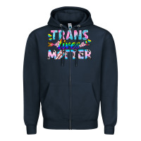 Navy Western LGBTQ+ Trans Lives Matter Zipper Hoodie - BundleAndBundleShop