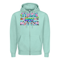 Seafoam Western LGBTQ+ Trans Lives Matter Zipper Hoodie - BundleAndBundleShop