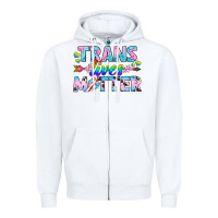 White Western LGBTQ+ Trans Lives Matter Zipper Hoodie - BundleAndBundleShop