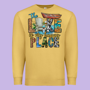 The Lakes My Happy Place Premium Sweatshirt Designed By Cowhidedigitalart