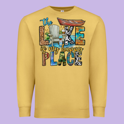 The Lakes My Happy Place Premium Sweatshirt Designed By Cowhidedigitalart