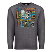 Charcoal Heather the lakes my happy place Premium Sweatshirt - CowhideDigitalArt