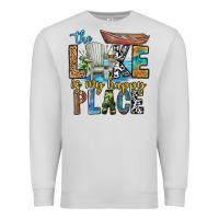 Dove Grey the lakes my happy place Premium Sweatshirt - CowhideDigitalArt