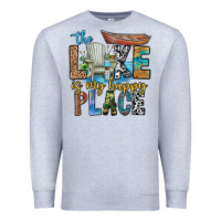 Heather Grey the lakes my happy place Premium Sweatshirt - CowhideDigitalArt