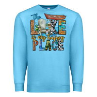 Ocean Blue the lakes my happy place Premium Sweatshirt - CowhideDigitalArt