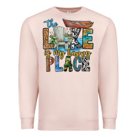 Pale Pink the lakes my happy place Premium Sweatshirt - CowhideDigitalArt