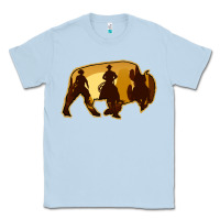 Dusty Blue Bison Silhouette Cowboy Classic Tee - Bettercallsaul