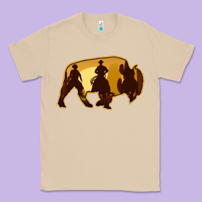 Bison Silhouette Cowboy Classic Tee Designed By Bettercallsaul