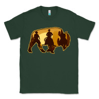 Sports Green Bison Silhouette Cowboy Classic Tee - Bettercallsaul