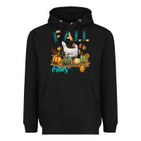Black Fall Vibes Chicken Heavyweight Hoodie - LillyAllenDesigns