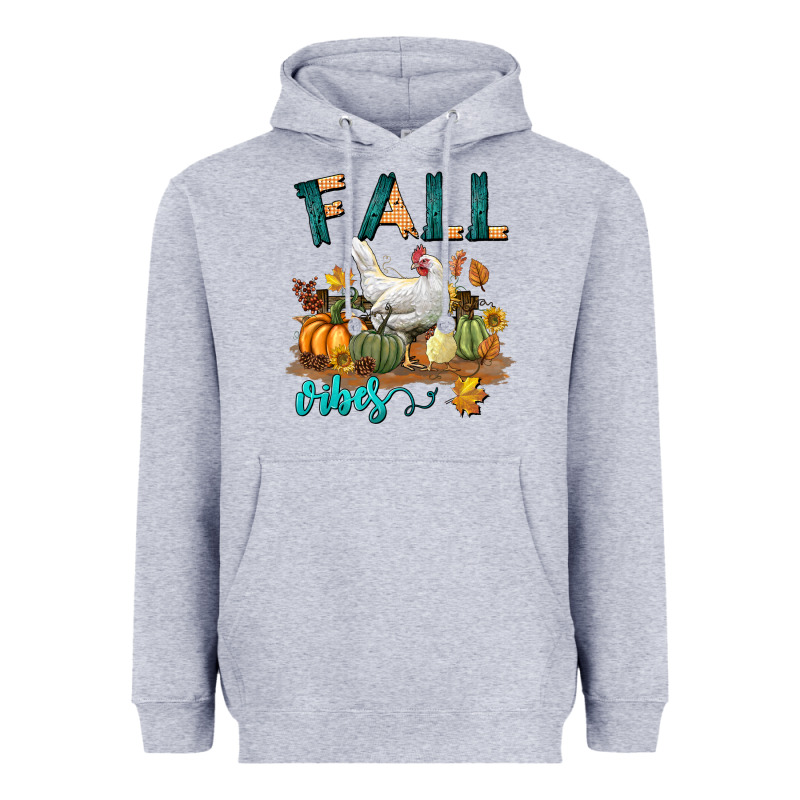 Fall Vibes Chicken Heavyweight Hoodie by LillyAllenDesigns | Teevron