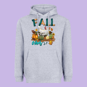 Fall Vibes Chicken Heavyweight Hoodie Designed By Lillyallendesigns