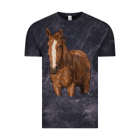 Cloud Black brown horse Vintage Tee - RanaPortraitStore
