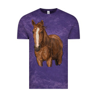 Cloud Purple brown horse Vintage Tee - RanaPortraitStore