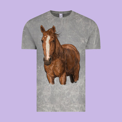 Brown Horse Vintage Tee Designed By Ranaportraitstore