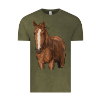 Vintage Olive brown horse Vintage Tee - RanaPortraitStore