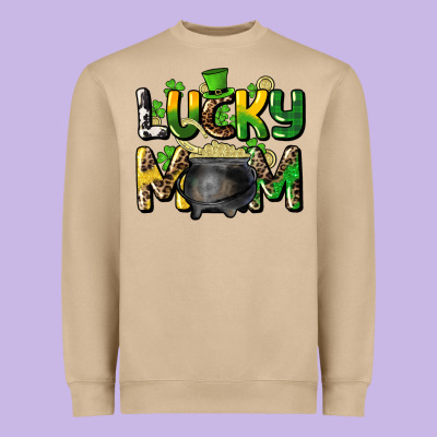 Lucky Mom St. Patrick's Heavyweight Sweatshirt Designed By Howdyjamesfarm