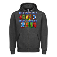 Charcoal Heather diversity is a fact indesion is an act Zipper Hoodie - FaDigitalArtStudio