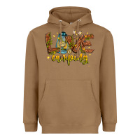 Toasted Coconut Love Camping Heavyweight Hoodie - CowhideDigitalArt