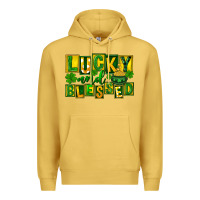 Antique Gold Lucky and blessed St. Patricks Day Premium Hoodie - FaDigitalArtStudio