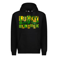 Black Lucky and blessed St. Patricks Day Premium Hoodie - FaDigitalArtStudio