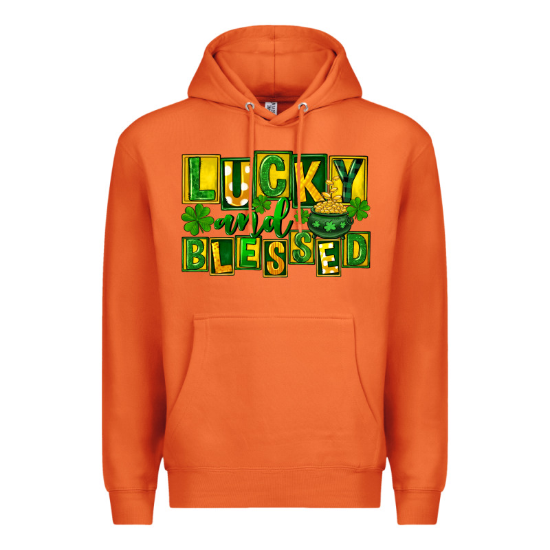 Lucky And Blessed St. Patricks Day Premium Hoodie by FaDigitalArtStudio | Teevron
