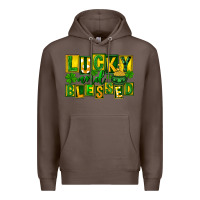 Coffee Lucky and blessed St. Patricks Day Premium Hoodie - FaDigitalArtStudio