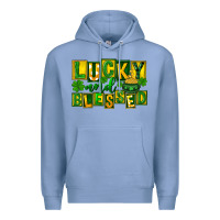 Colony Blue Lucky and blessed St. Patricks Day Premium Hoodie - FaDigitalArtStudio