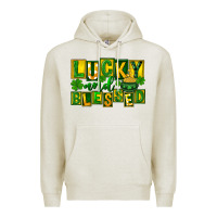 Oatmeal Heather Lucky and blessed St. Patricks Day Premium Hoodie - FaDigitalArtStudio