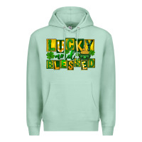 Seafoam Lucky and blessed St. Patricks Day Premium Hoodie - FaDigitalArtStudio