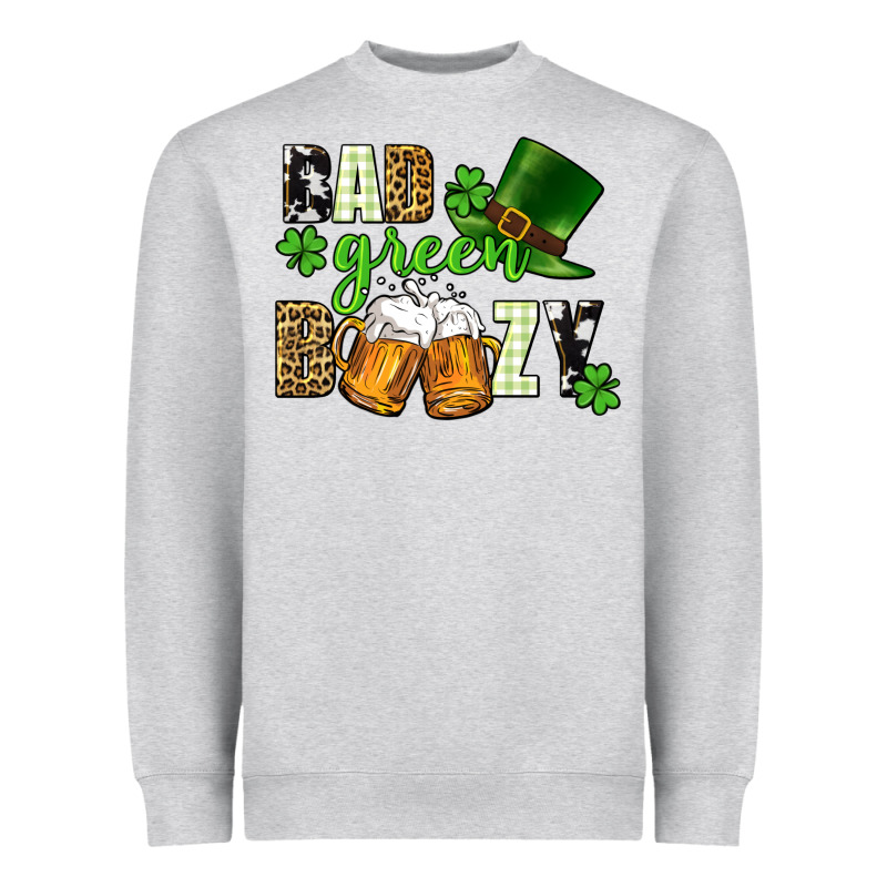 Bad Green Boozy St. Patrick's Day Heavyweight Sweatshirt by CowGirlArtShop | Teevron
