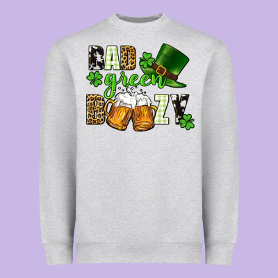 Bad Green Boozy St. Patrick's Day Heavyweight Sweatshirt Designed By Cowgirlartshop