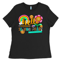 Black hello second grade Ladies Tee - NancyCooperArtShop