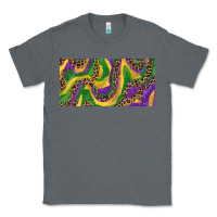 Charcoal Heather Mardi gras colors with leopard Classic Tee - RanaPortraitStore